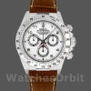 Mens Rolex Daytona 40mm Mens-116519-White Arabic Dial-Brown Leather Strap White Replica Image