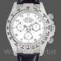 Men's Rolex Daytona 40mm Men's-116519-White Dial-Black Leather Strap White