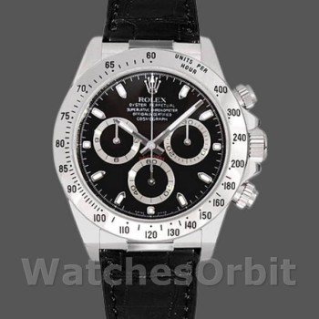 Men's Rolex Daytona 40mm Men's-116519-White Gold-Black Dial Black<br />