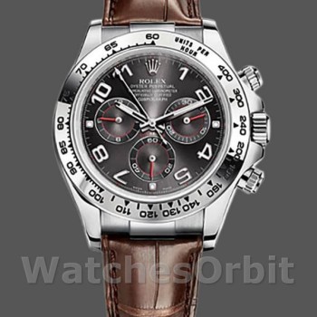 Men's Rolex Daytona 40mm Men's-116519-White Gold-Grey Dial Grey<br />