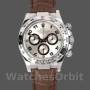 Men's Rolex Daytona 40mm Men's-116519-White Gold-Racing Dial-Brown Leather Strap Racing