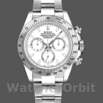 Men's Rolex Daytona-116520, 40mm, Stainless Steel Case, White Dial, Men’s White