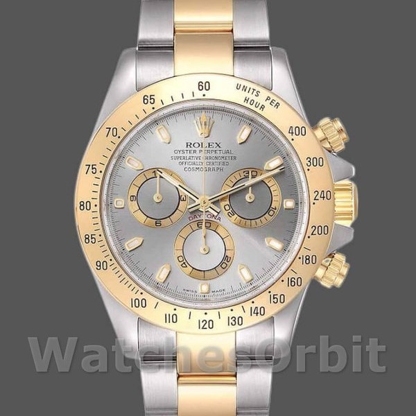 Mens Rolex Daytona 40mm Mens-116523-Stainless Steel-Gray Slate Dial Gray Replica Image