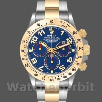 Men's Rolex Daytona 40mm Men's-116523-Steel & Yellow Gold-Blue Racing Dial Blue