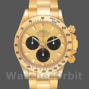 Men's Rolex Daytona 40mm Men's-116528-Yellow Gold-Champagne Dial Champagne