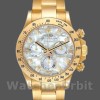 Mens Rolex Daytona 40mm Mens-116528-Yellow Gold-MOP-Diamond Dial MOP Replica Image