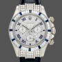 Men's Rolex Daytona 40mm Men's-116599-Pave Diamond Dial-Blue Leather Strap Blue