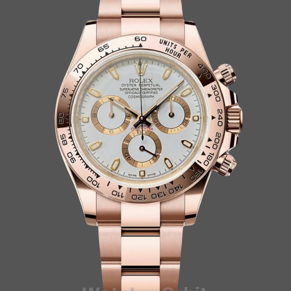 Mens Rolex Daytona 126508 18K Rose Gold White Dial Mens Chronograph White Dial Replica Watch Image