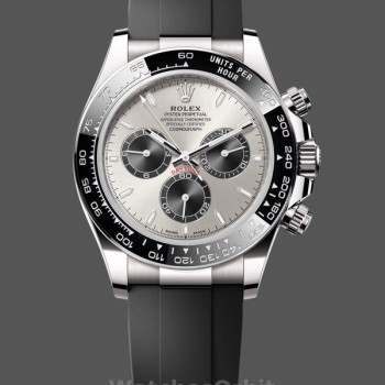 Men's Rolex Daytona-126519LN 0006, 40mm, White Gold Oysterflex, Silver Ghost Dial, Gray