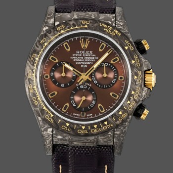 Men's Rolex Daytona DIW Carbon Case 40MM Chocolate Dial with Nylon Strap Chocolate