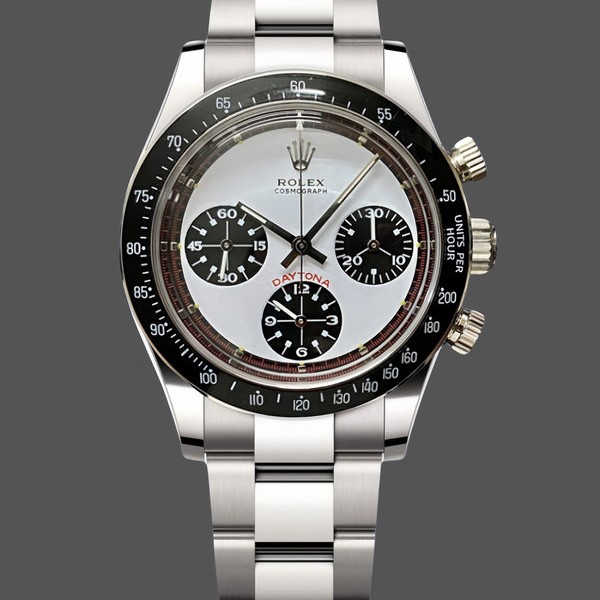 Mens Rolex Daytona-6241, White Exotic Paul Newman Dial, Men’s White Replica Watch Image