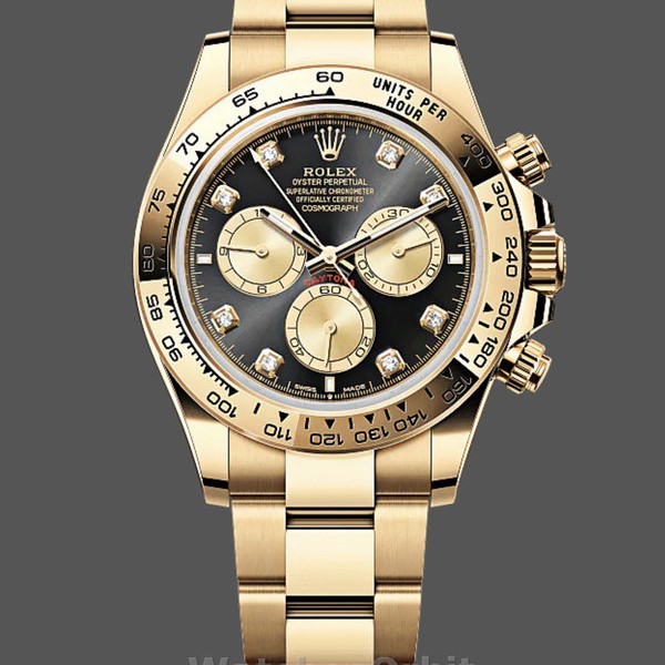 Mens Rolex Cosmograph Daytona-126508 0003, Yellow Gold, Black Dial, Black Replica Watch Image