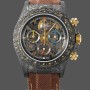 Men's Rolex Daytona Cosmograph DIW Carbon Case Skeleton Dial Brown Strap Skeleton