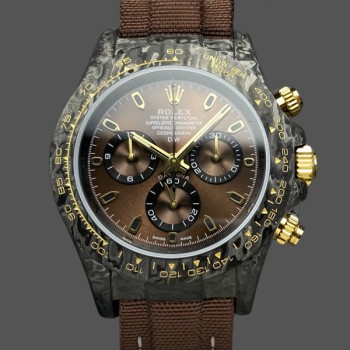 Men's Rolex Daytona-DIW, 40mm, Black & Gold, NTPT Customised, Carbon Fiber, Brown