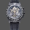 Mens Rolex Daytona DIW, Carbon Fiber Skeleton, Black, Skeleton Replica Watch Image