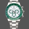 Mens Rolex Daytona 116500LV Green Ceramic Bezel with White Dial White Dial Replica Watch Image