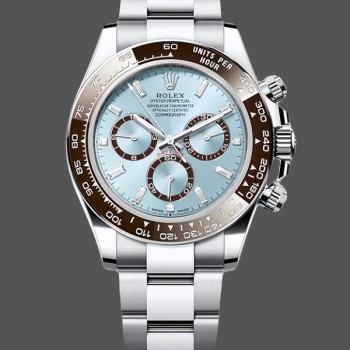 Men's Rolex Platinum Cosmograph Daytona-126506 0002, Ice Blue, Diamond Baguette Dial, Ice Blue Diamond Baguette