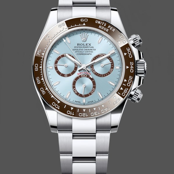 Mens Rolex Platinum Cosmograph Daytona-126506 0001, Ice Blue, Index Dial, Oyster Bracelet, Ice Blue Replica Watch Image