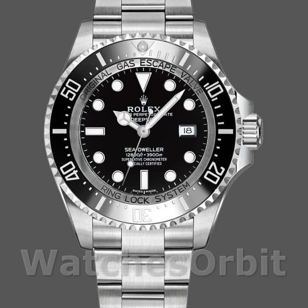 Mens Rolex Sea-Dweller Deepsea 44mm Mens-116660-Stainless Steel-Black Dial Black Replica Image