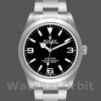 Men's Rolex Explorer-214270, 39mm, Stainless Steel, Black Luminous Dial, Men’s Black