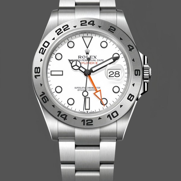 Mens Rolex Explorer II 42mm Mens-m226570 0001-Stainless Steel-White Dial White Replica Image