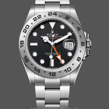 Men's Rolex Explorer II 42mm Men's-m226570 0002-Stainless Steel-Black Dial Black