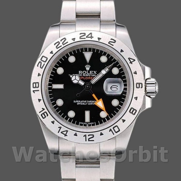 Mens Rolex Explorer 40mm Mens-REP016820-Stainless Steel-Black Dial Black Replica Image