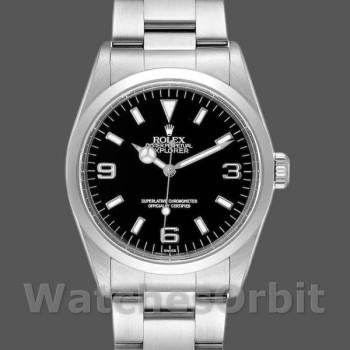 Unisex's Rolex Explorer 36mm Men's-SRL156 14270-Stainless Steel-Black Dial Black