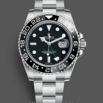 Men's Rolex GMT-Master II 40mm Men's-116710LN-Black Dial-Stainless Steel Case Black