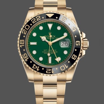 Men's Rolex GMT-Master II 40mm Men's-116718LN-Oyster Bracelet-Green Dial Green