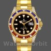 Mens Rolex GMT-Master II 40mm Mens-116758-Oyster Bracelet-Black Dial-Diamonds Black Replica Image