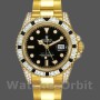 Men's Rolex GMT-Master II 40mm Men's-116758-Yellow Gold-Black Dial-Diamonds Black