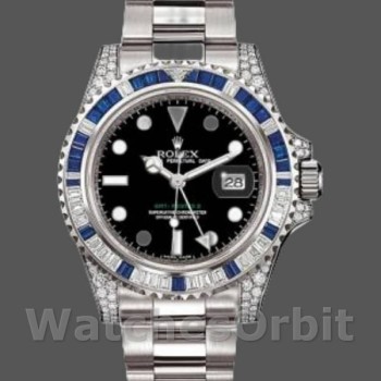 Men's Rolex GMT‑Master II-116759SA, 40mm, White Gold, Black Dial, Men’s Black