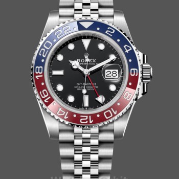 Men's Rolex GMT-Master II Stainless Steel 40MM with Black Dial and Red Bezel Black