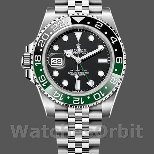 Mens Rolex GMT‑Master II-126720VTNR, 40mm, Stainless Steel, Black Dial, Men’s Black Replica Watch Image