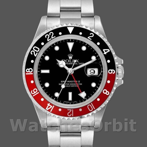 Mens Rolex GMT‑Master II-16710, 40mm, Black Dial, Black Red Coke Bezel, Men’s Black Replica Watch Image
