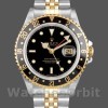 Mens Rolex GMT-Master II 40mm Mens-16713LN-Oystersteel & Yellow Gold-Black Dial Black Replica Image