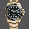 Mens Rolex GMT-Master II 40mm Black Dial 116718LN Yellow Gold Mens Black Dial Replica Watch Image