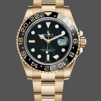 Men's Rolex GMT-Master II 40mm Black Dial 116718LN Yellow Gold Men's Black Dial