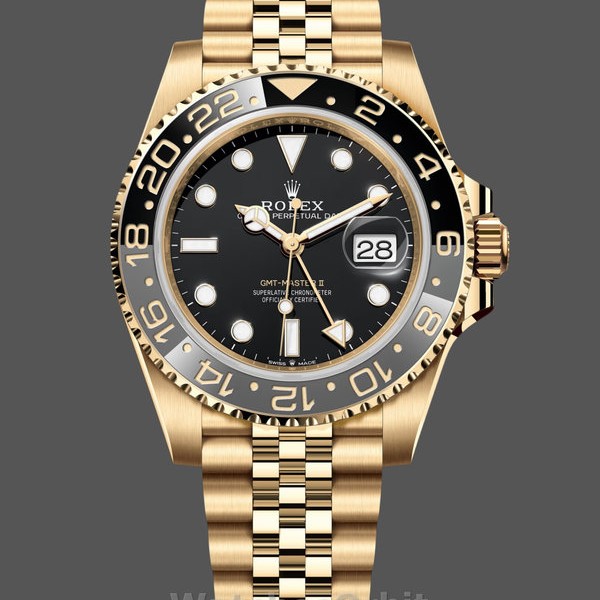 Mens Rolex GMT-Master II 40mm Mens-126718GRNR 0001-Oyster Bracelet-Black Dial Black Replica Image