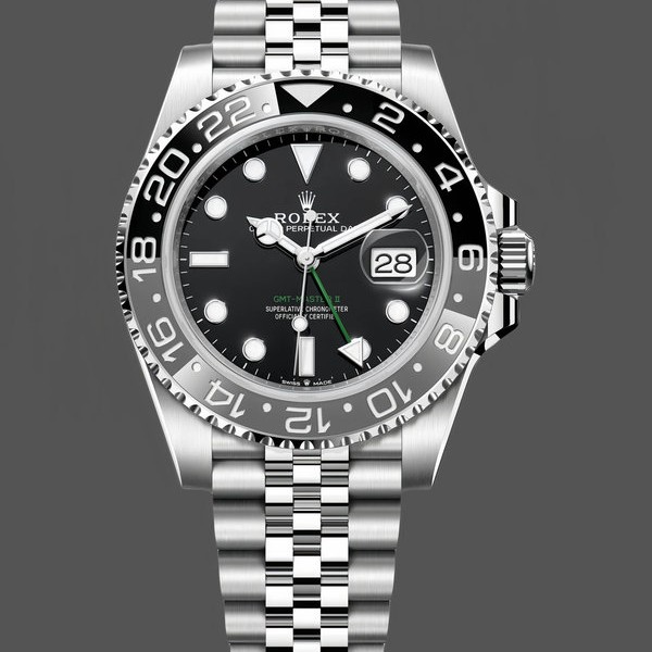 Mens Rolex GMT Master II-M126710GRNR 0003, 40mm, Steel & 18K Yellow Gold, Automatic, Black Dial Black Replica Watch Image