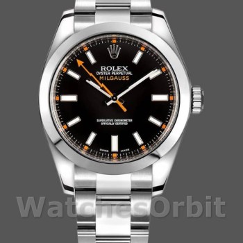 Men's Rolex Milgauss 40mm Men's-116400-Stainless Steel-Black Dial Black