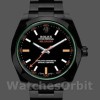 Men's Rolex Milgauss 40mm Men's-116400GV-Green Crystal-Stainless Steel/PVD-Black Dial Black