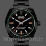 Men's Rolex Milgauss 40mm Men's-116400GV-Green Crystal-Stainless Steel/PVD-Black Dial Black