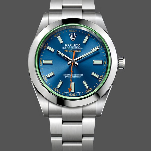 Mens Rolex Milgauss 40mm Mens-116400GV-Stainless Steel-Z-Blue Dial Z-blue Replica Image