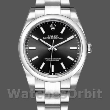 Men's Rolex Oyster Perpetual 39mm Men's-114300-Black Dial Black
