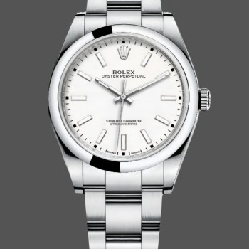 Men's Rolex Oyster Perpetual 39mm Men's-114300-White Dial White