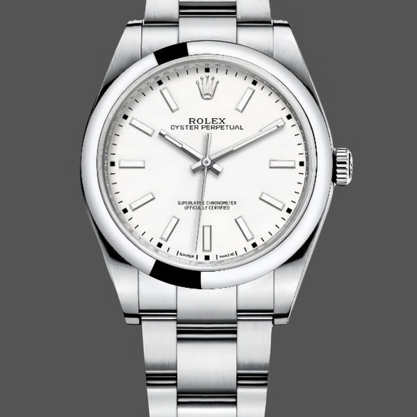 Mens Rolex Oyster Perpetual 39mm Mens-114300-White Dial White Replica Image