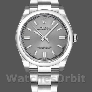 Unisex's Rolex Oyster Perpetual 36mm Unisex-116000-Rhodium Grey Dial Grey