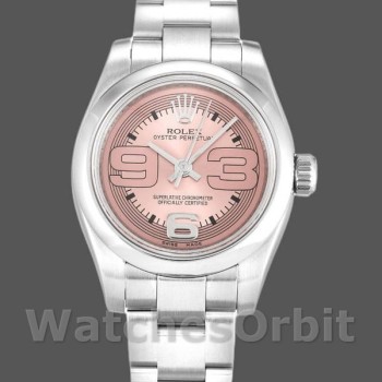 Women's Rolex Oyster Perpetual 26mm Women's-176200-Pink Maxi Arabic Dial Pink